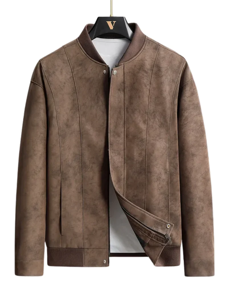 Suede Baseball Jacket