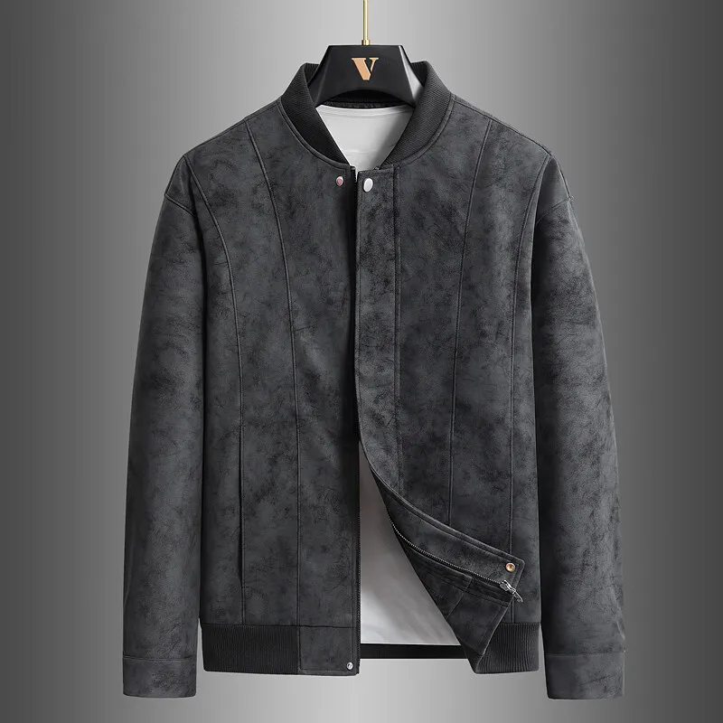Suede Baseball Jacket