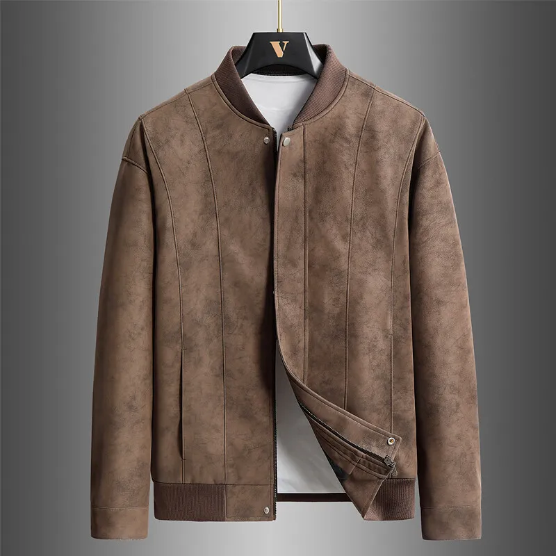 Suede Baseball Jacket