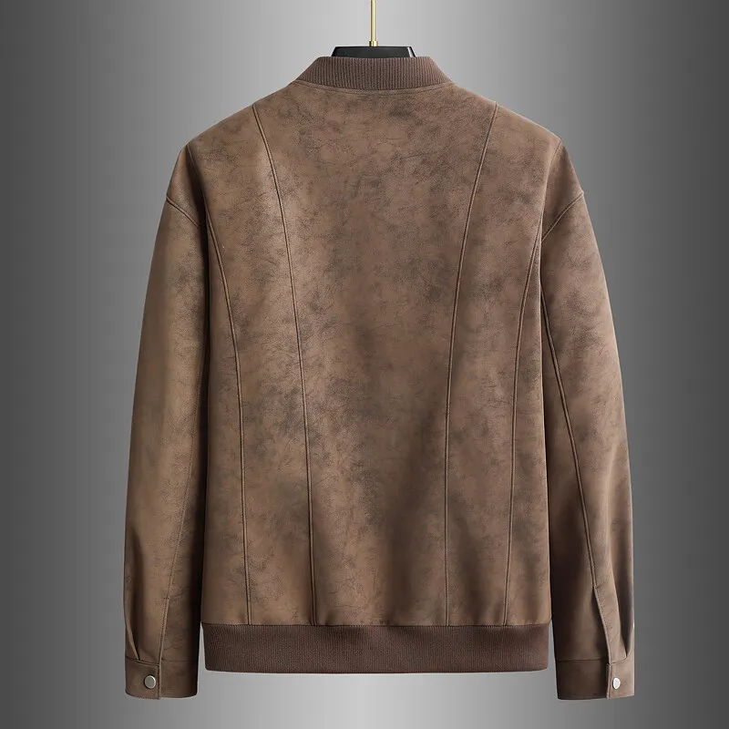Suede Baseball Jacket