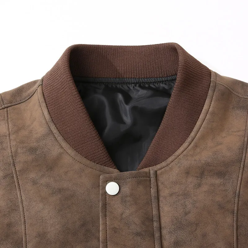 Suede Baseball Jacket