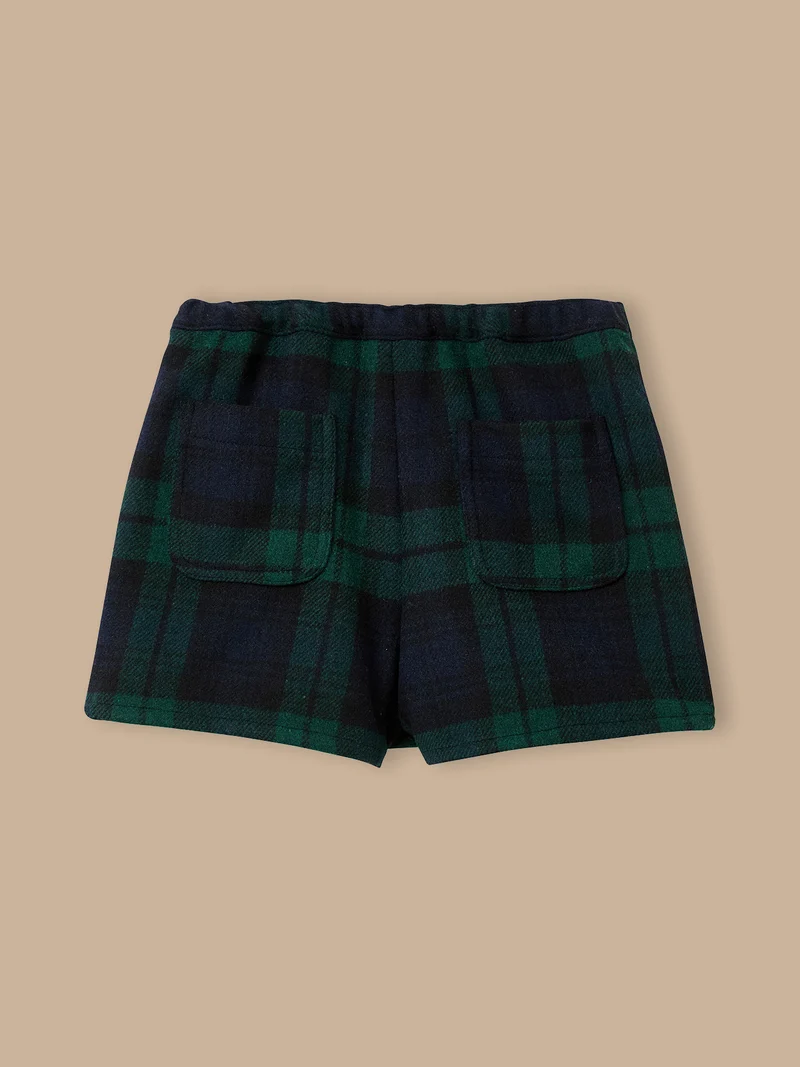 Mädchen Hosenrock mit Tartan-Druckmuster