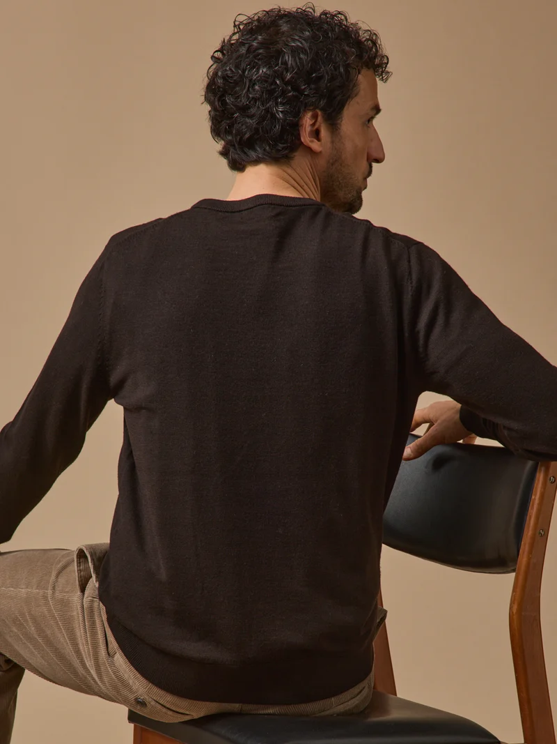 Herrenpullover aus Merinowolle mit rundem Halsausschnitt