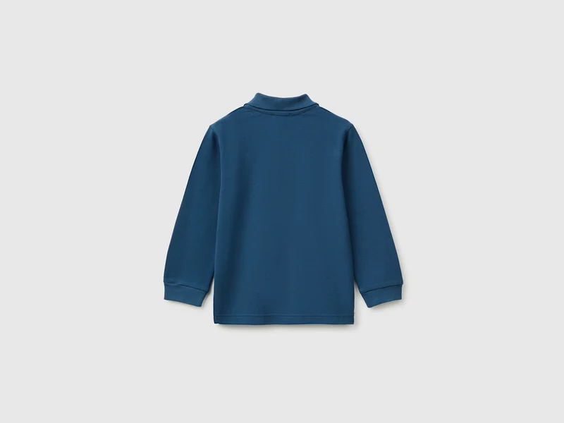 Langarm-Poloshirt aus 100 % Bio-Baumwolle