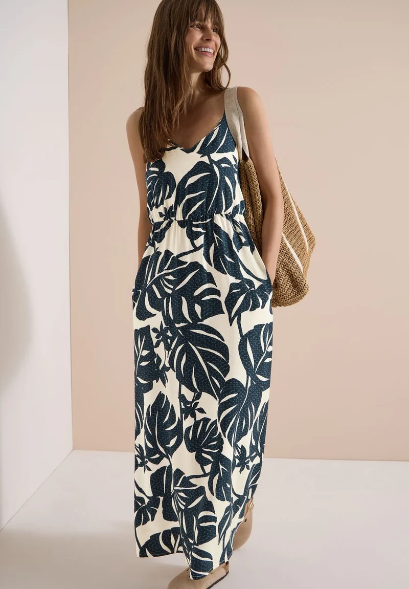 Maxikleid mit V-Neck und Print