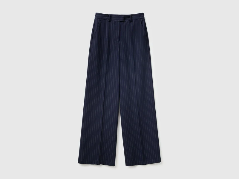 Weite Nadelstreifenhose