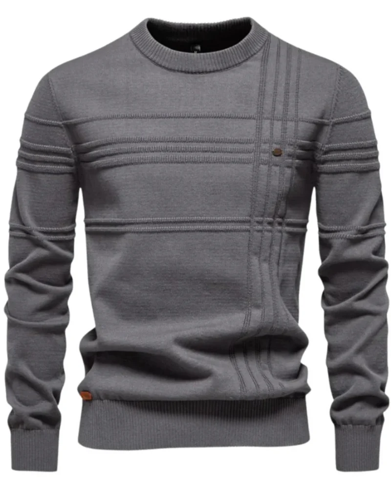Men's Sweater With Checkered Design
