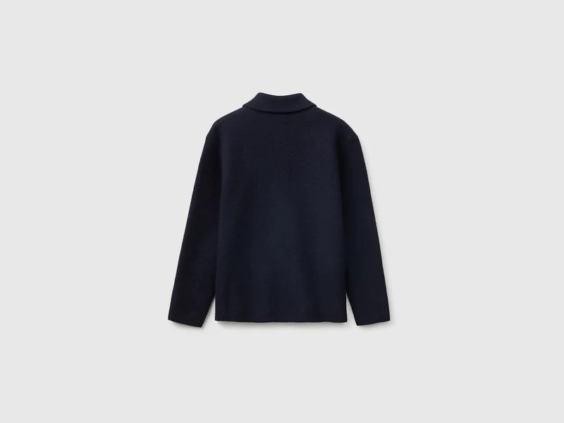 Jacke aus 100% gekochter Wolle mit Reißverschluss