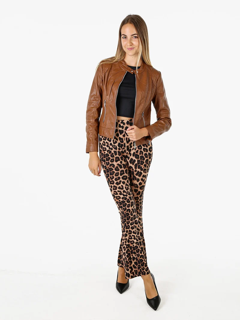 Giacca in ecopelle da donna - cuoio