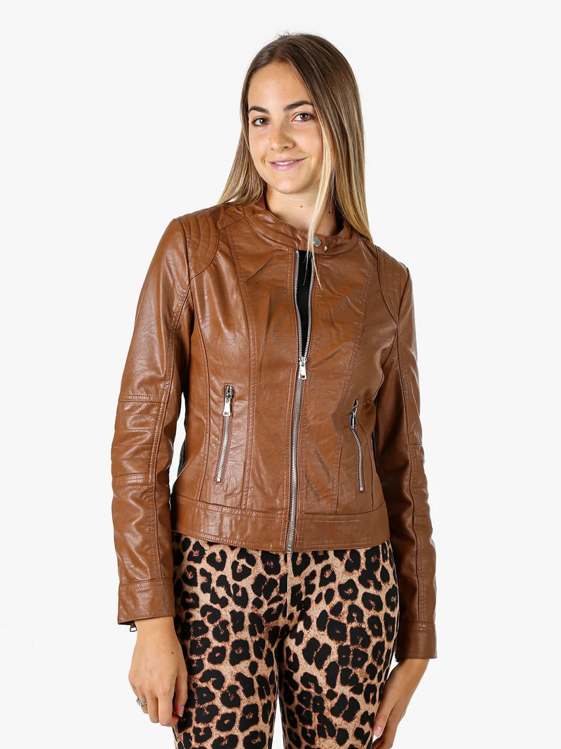 Giacca in ecopelle da donna - cuoio