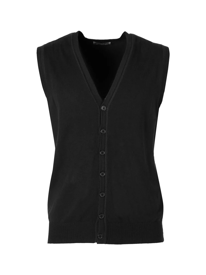 Gilet da uomo in maglia con bottoni - nero