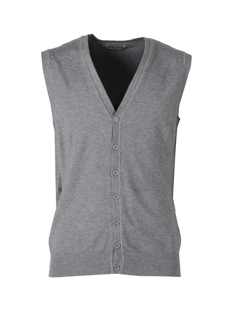 Gilet da uomo in maglia con bottoni - grigio