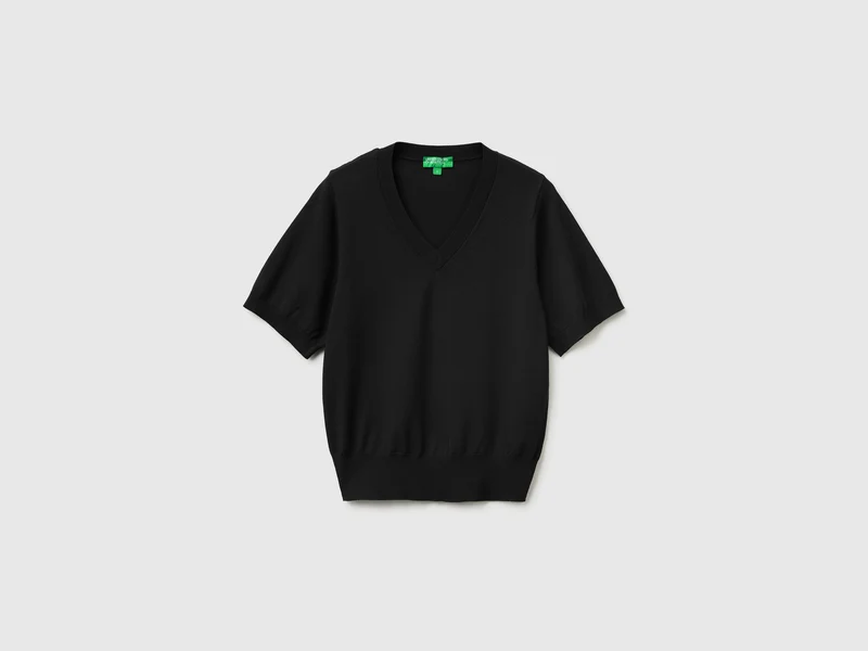 Kurzärmeliger Trikotpullover