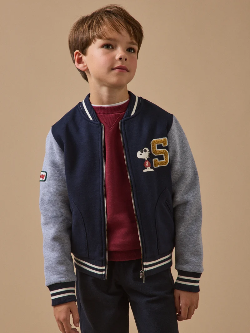 Kinder-Teddy-Sweatjacke Cyrillus X PEANUTS™ – Kollektion « Snoopy »