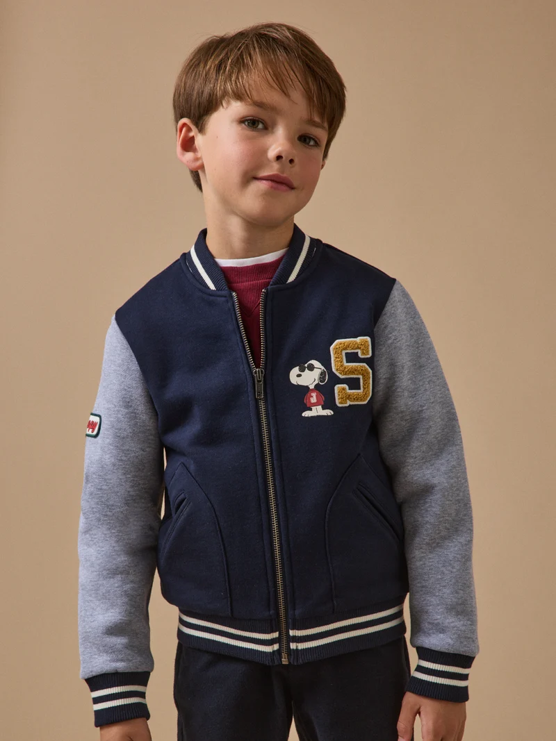 Kinder-Teddy-Sweatjacke Cyrillus X PEANUTS™ – Kollektion « Snoopy »