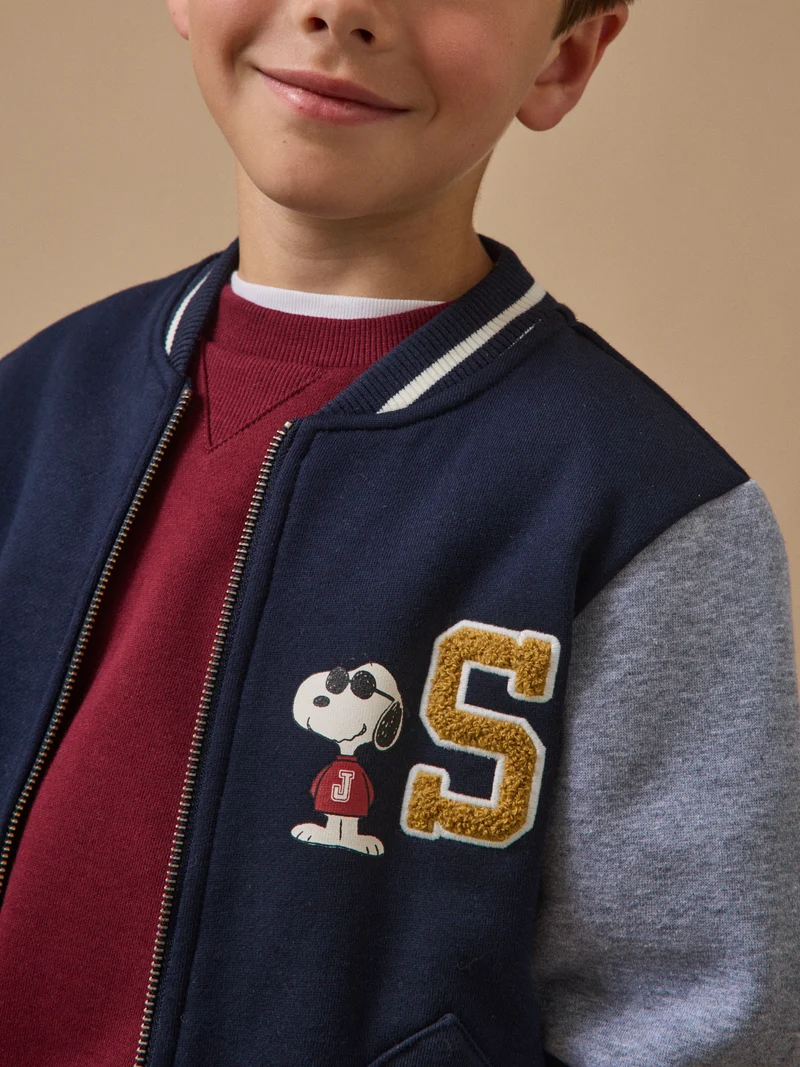 Kinder-Teddy-Sweatjacke Cyrillus X PEANUTS™ – Kollektion « Snoopy »