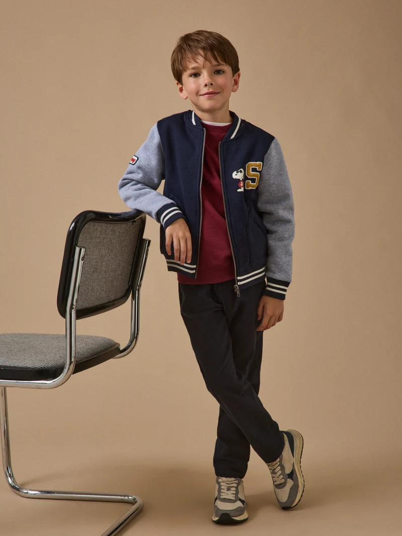 Kinder-Teddy-Sweatjacke Cyrillus X PEANUTS™ – Kollektion « Snoopy »