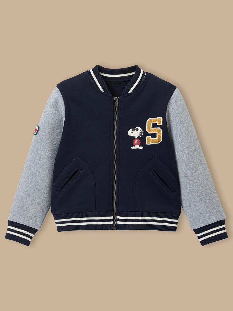 Kinder-Teddy-Sweatjacke Cyrillus X PEANUTS™ – Kollektion « Snoopy »
