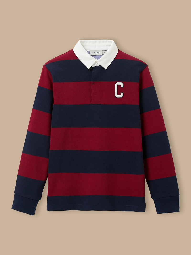 Jungen Rugby-Poloshirt, gestreift