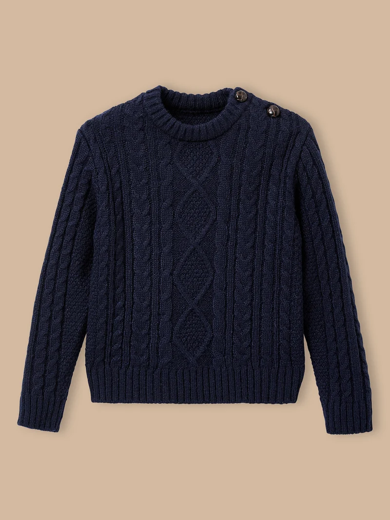 Jungenpullover mit Zopfmuster