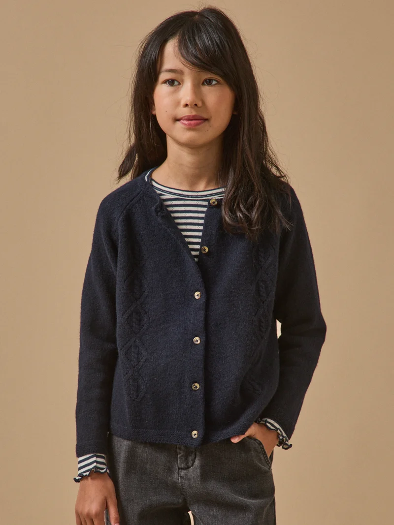 Mädchen-Cardigan aus Merino-Wolle
