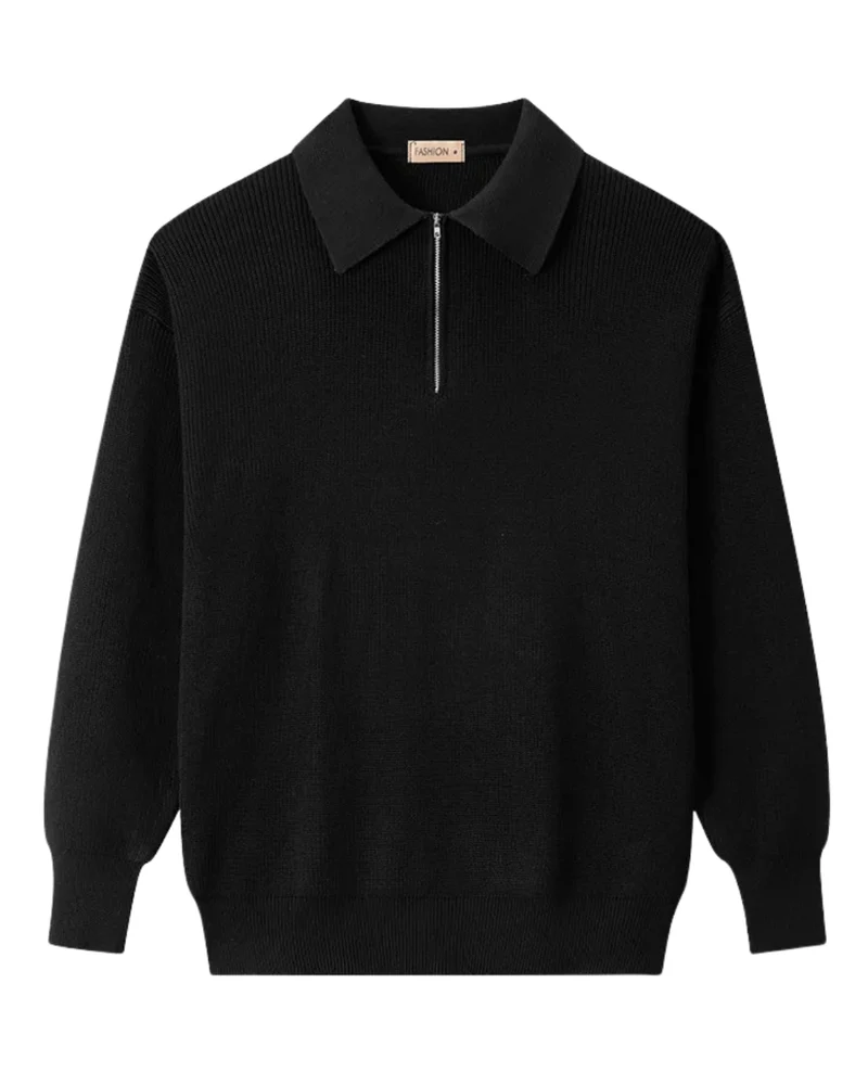 Elegant Knitted Zip Sweater