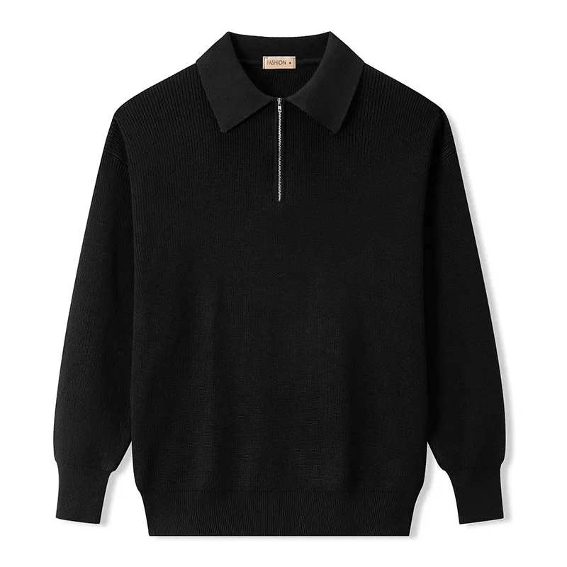 Elegant Knitted Zip Sweater