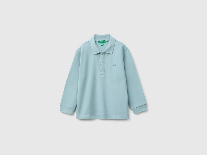 Langarm-Poloshirt aus 100 % Bio-Baumwolle
