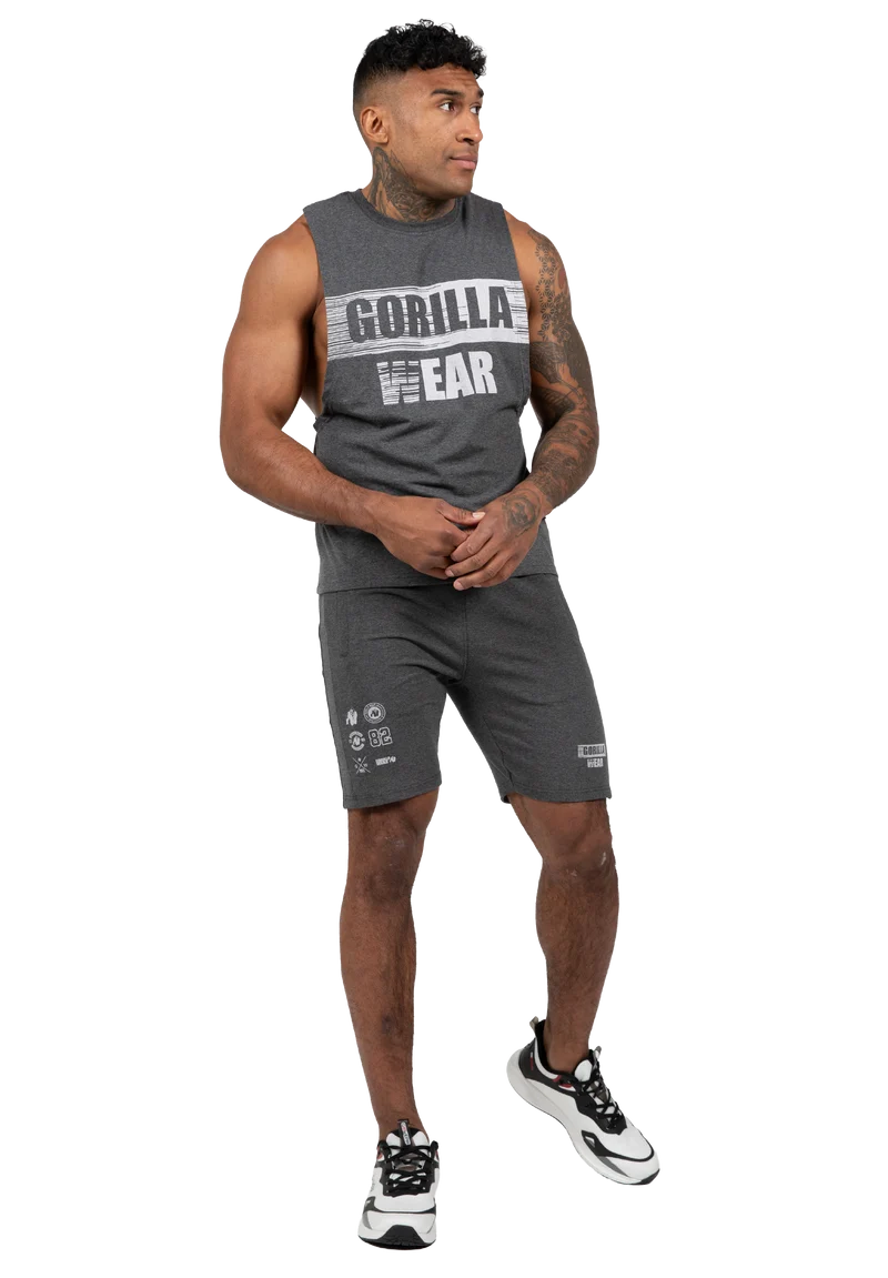 Lopez Drop Armhole Tank Top - Dark Gray Melange
