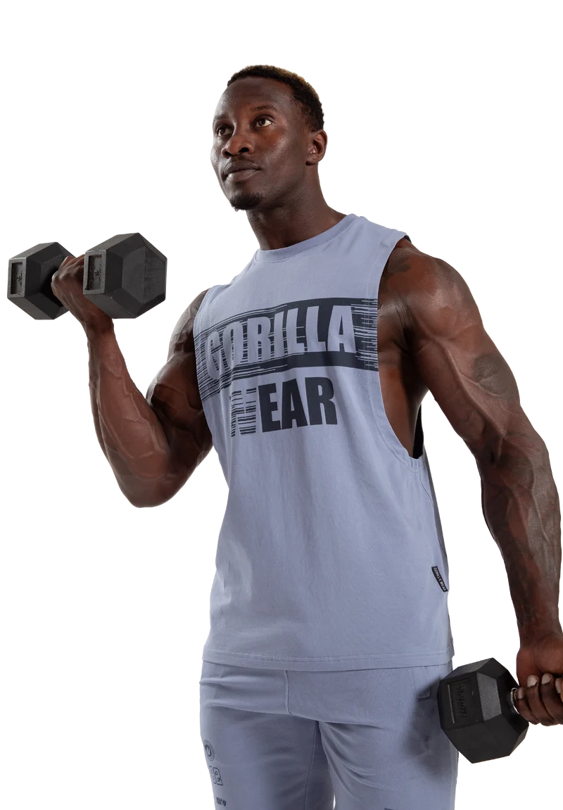 Lopez Drop Armhole Tank Top - Stonewash Blue