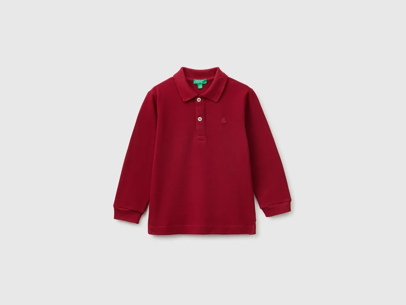 Langarm-Poloshirt aus 100 % Bio-Baumwolle