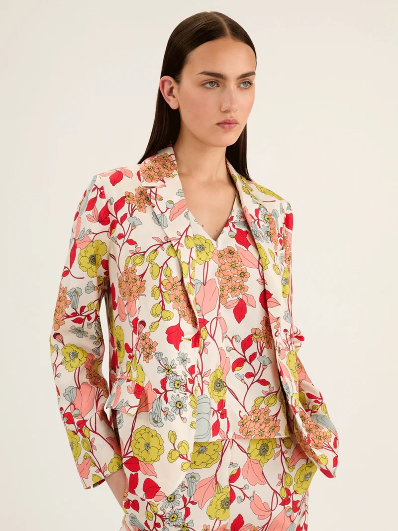 Coral Flower Blazer