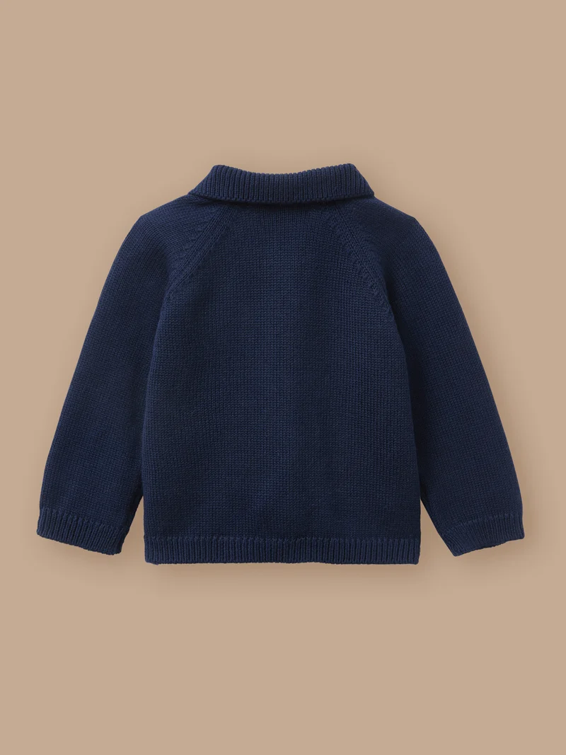 Baby-Cardigan mit Polo-Kragen