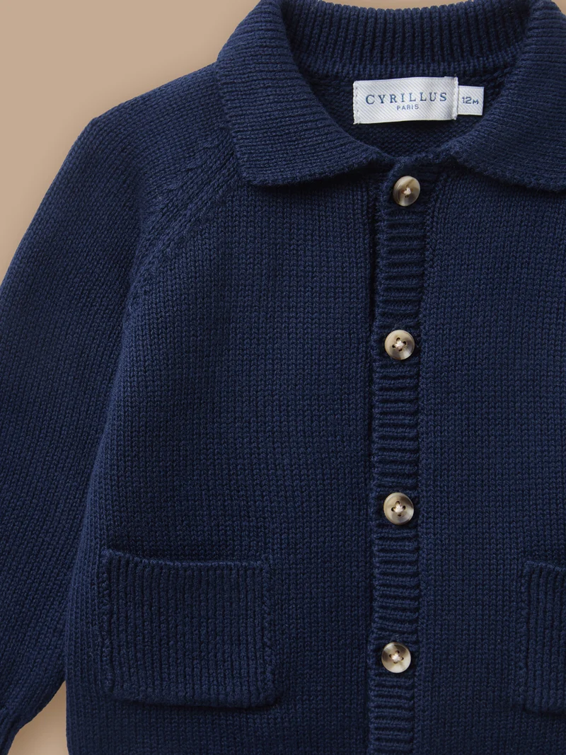 Baby-Cardigan mit Polo-Kragen