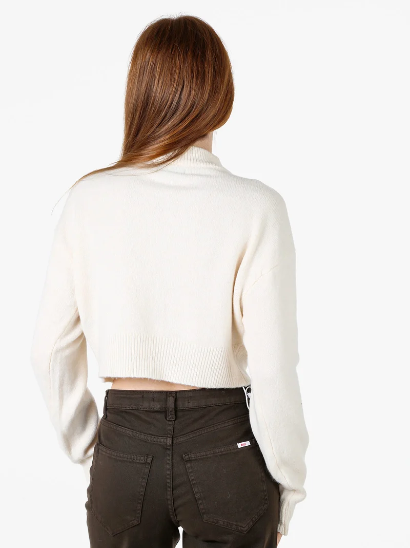 Cardigan da donna in maglia con bottoni - beige