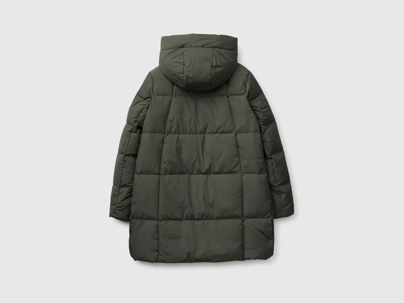 Midi Daunenjacke mit Kapuze