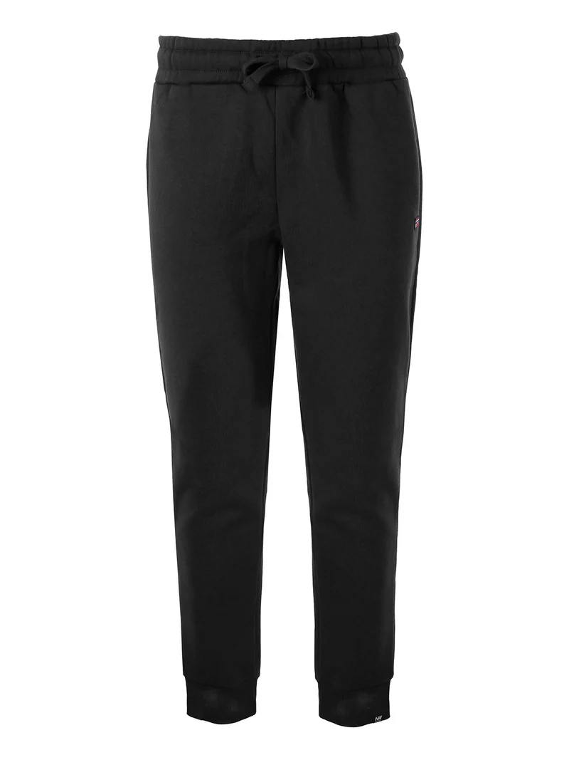 Pantaloni tuta da uomo con coulisse e polsini e interno felpato - nero