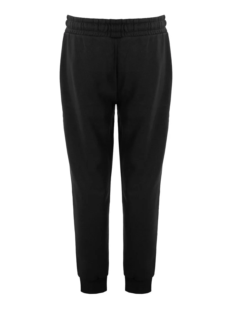 Pantaloni tuta da uomo con coulisse e polsini e interno felpato - nero