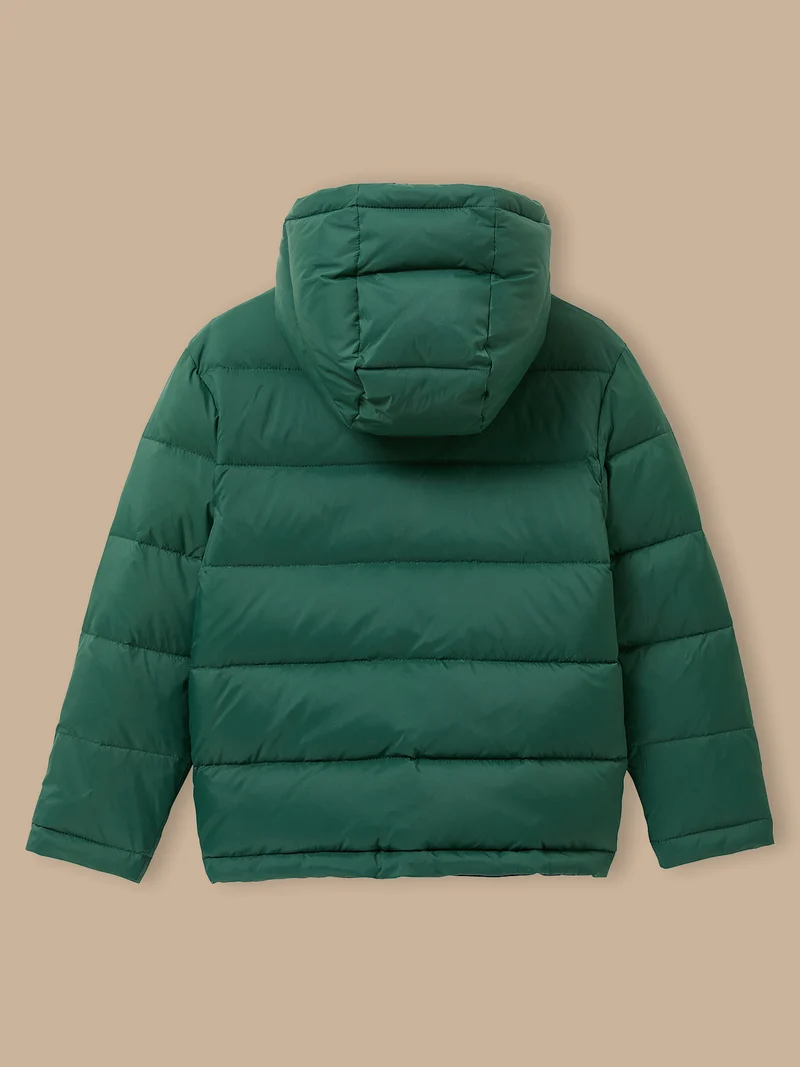 Jungen-Daunenjacke mit Federn und Daunen, wendbar