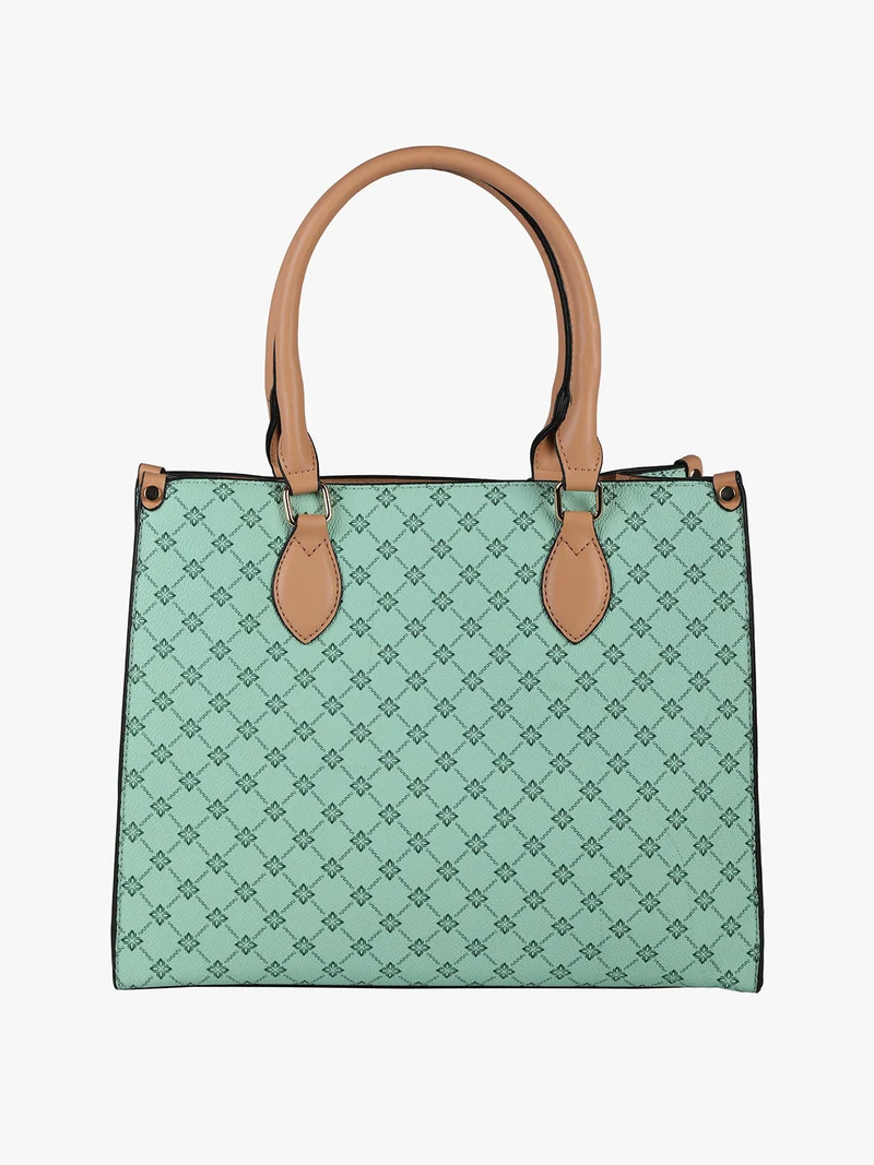Borsa a mano con stampe - verde