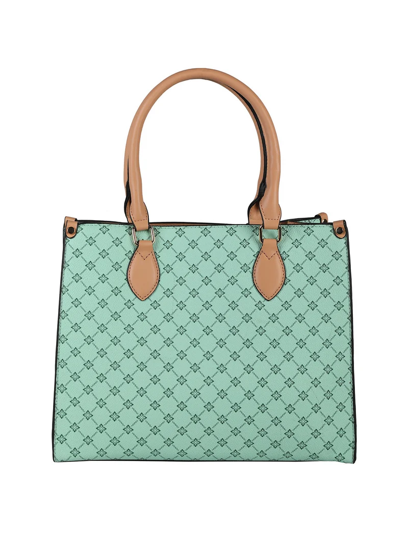 Borsa a mano con stampe - verde