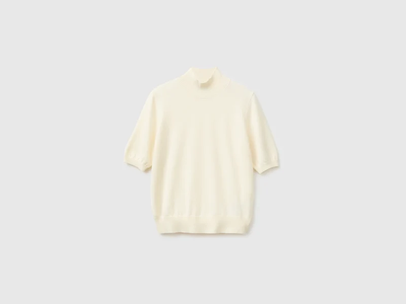 Kurzärmeliger Rollkragenpullover
