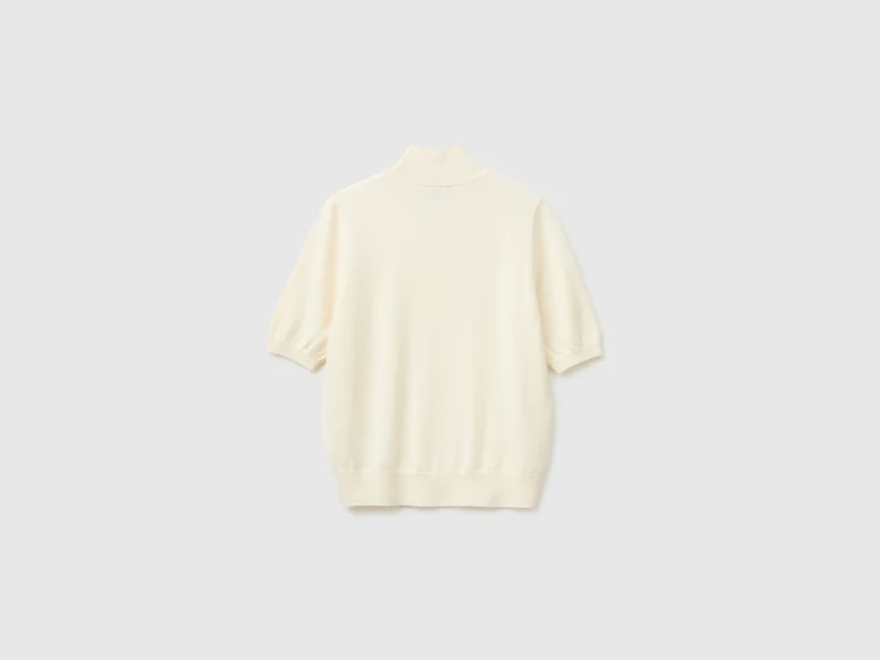 Kurzärmeliger Rollkragenpullover