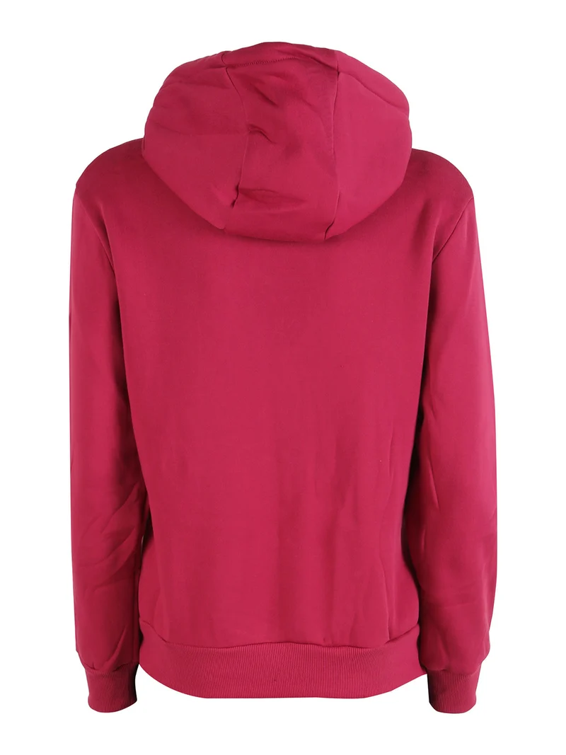 Felpa sportiva da donna full zip con cappuccio e interno felpato - fragola