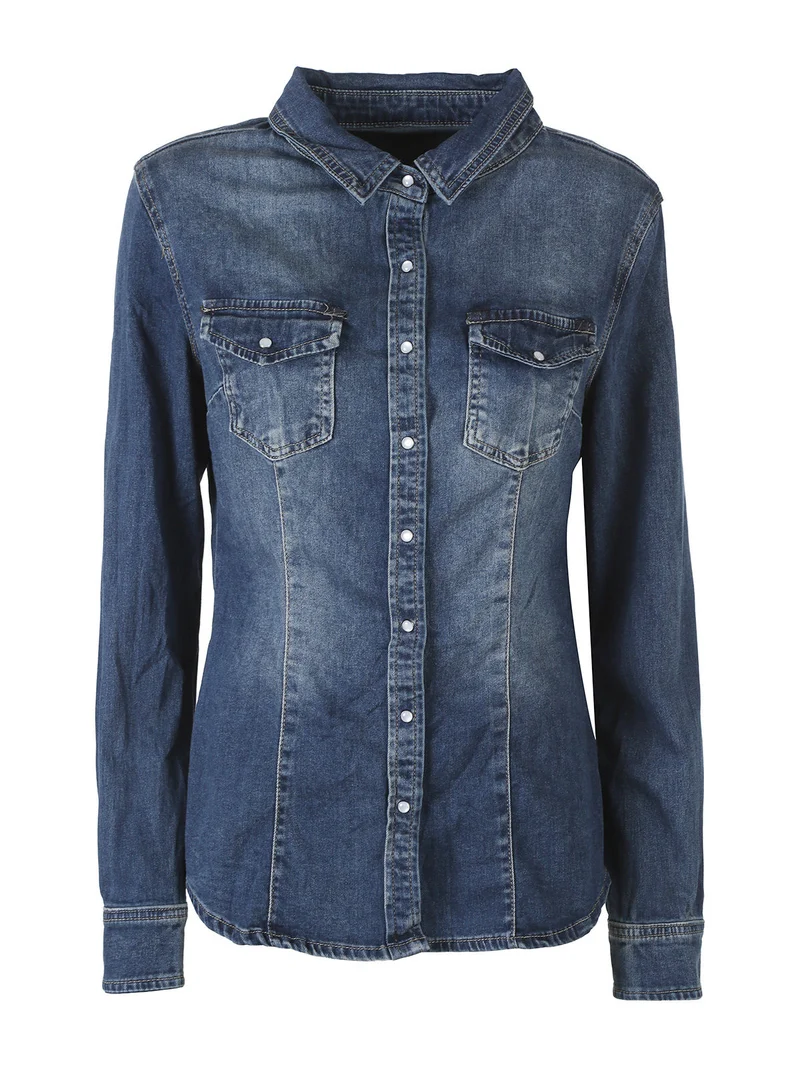 Camicia in jeans da donna con bottoni - jeans