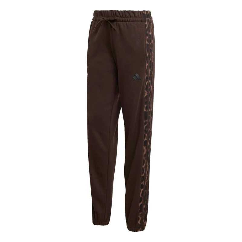 Seasonal Essentials Leopardenprint French Terry Hose mit 3-Streifen