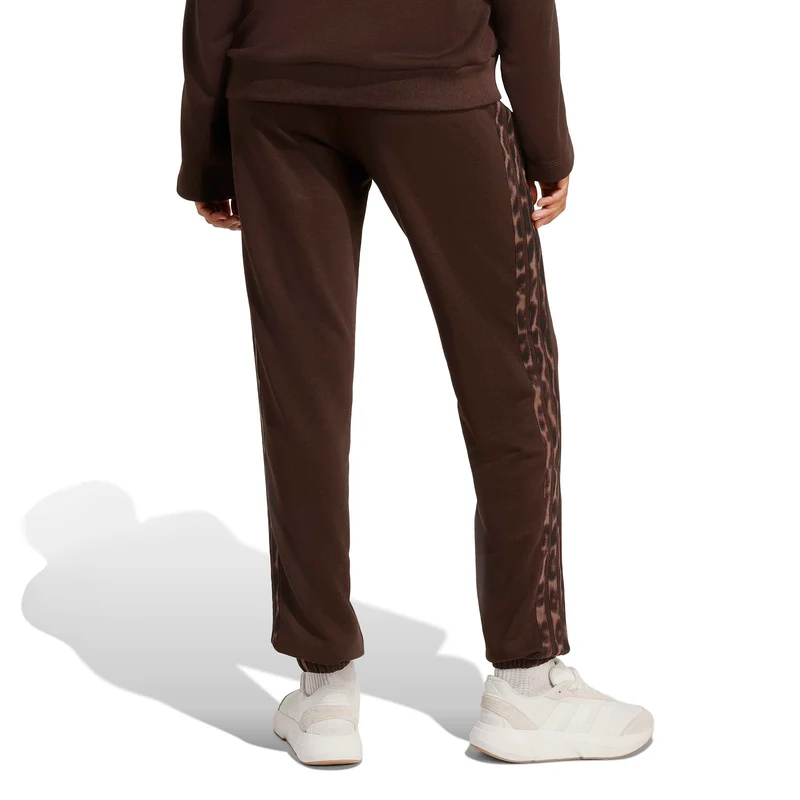 Seasonal Essentials Leopardenprint French Terry Hose mit 3-Streifen