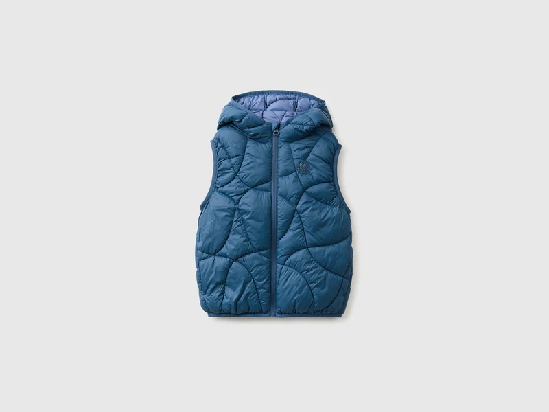 Wattierte, ärmellose Jacke mit Kapuze