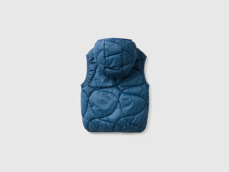 Wattierte, ärmellose Jacke mit Kapuze