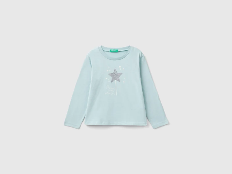 T-Shirt mit Glitter-Print